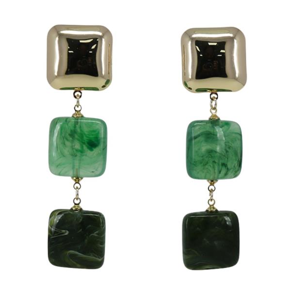 ACETATE SQUARE LINK DANGLE EARRING