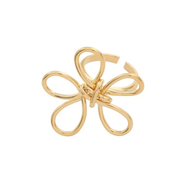 SODAJO WIRE FLOWER GOLD DIPPED ADJUSTABLE RING
