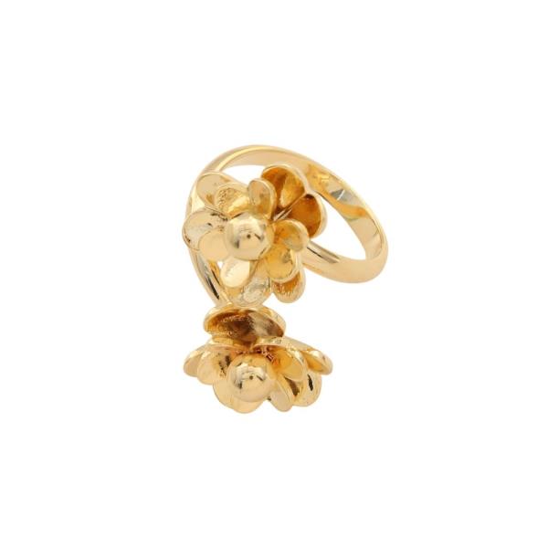 SODAJO DOUBLE FLOWER GOLD DIPPED ADJUSTABLE RING