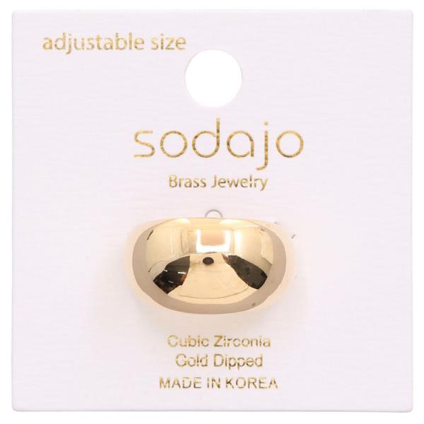 SODAJO DOME GOLD DIPPED ADJUSTABLE RING