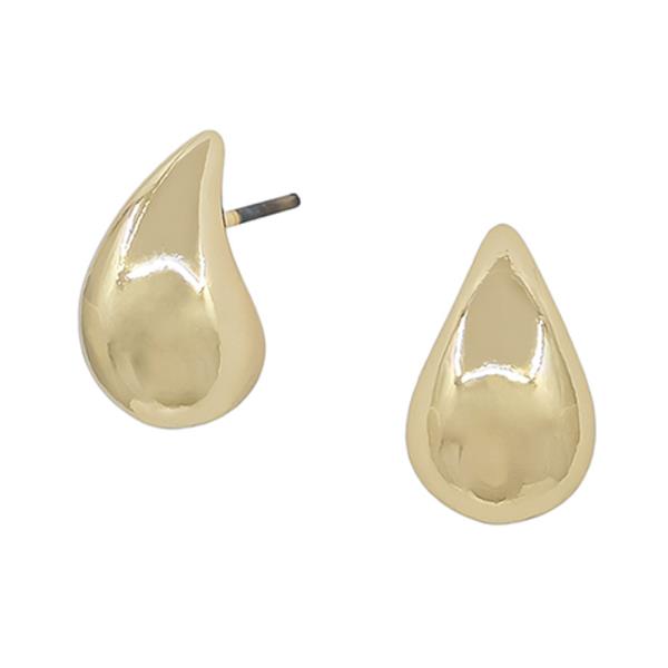 SMALL TEARDROP METAL POST EARRINGS