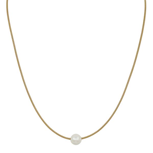 CORD NECKLACE WITH FRESHWATER PEARL