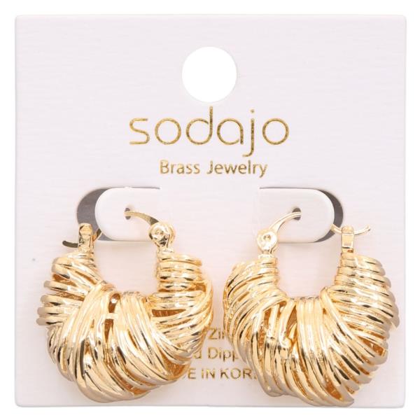 SODAJO PUFFY WIRE GOLD DIPPED EARRING