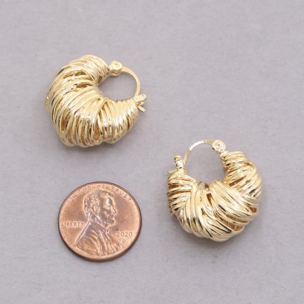 SODAJO PUFFY WIRE GOLD DIPPED EARRING