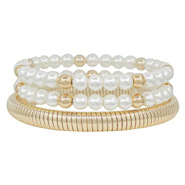 3 SET STRETCHED PEARL BRACELET