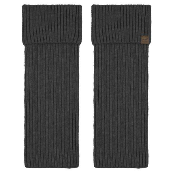 CC SOILED COLOR VERTICAL RIB KNIT PATTERN LEG WARMERS