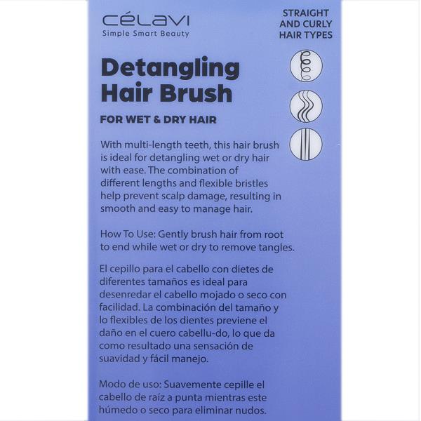 CELAVI DETANGLING HAIR BRUSH BLUE RIBBON