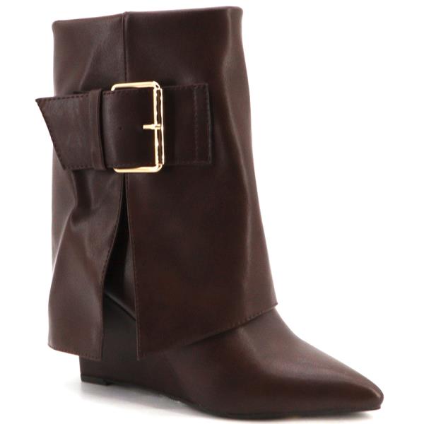 WEDGE ANKLE FOLDED BOOTS 12 PAIRS