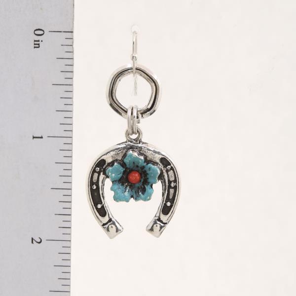 WESTERN STYLE FLOWER HORSE METAL DANGL EARRING