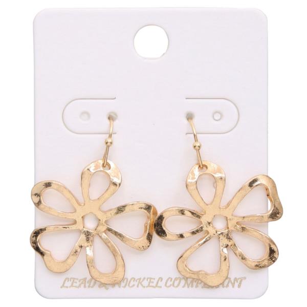 FLOWER METAL DANGLE EARRING
