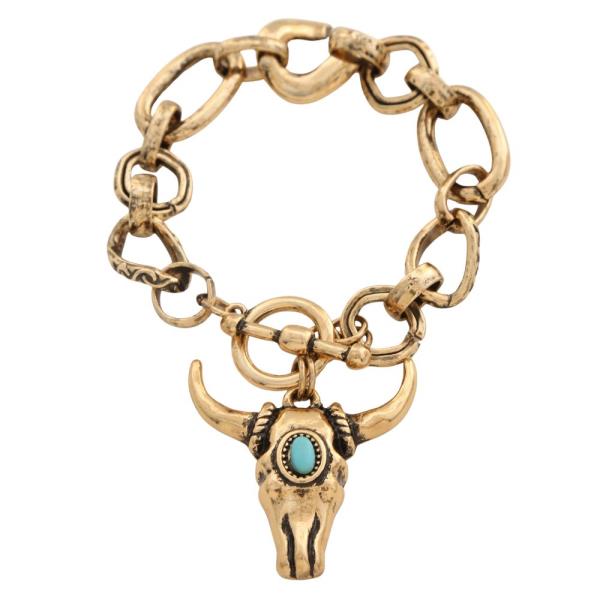 CATTLE HEAD TOGGLE CLASP BRACELET