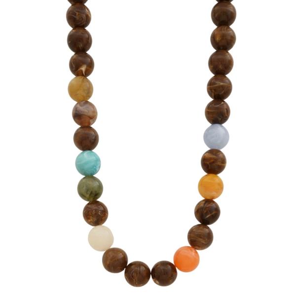 COLORFUL ACTATE BEAD NECKLACE