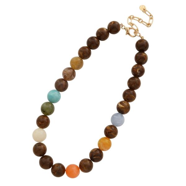 COLORFUL ACTATE BEAD NECKLACE