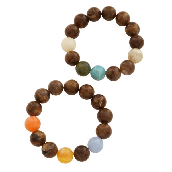 COLORFUL ACETATE BEAD BRACELET SET