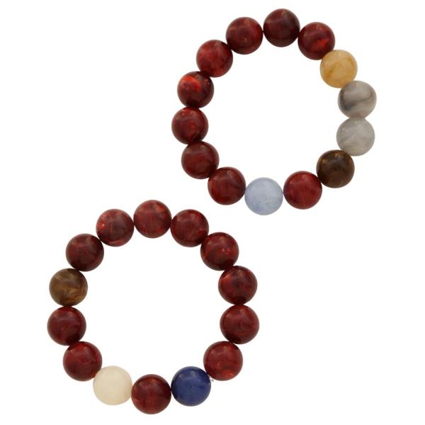 COLORFUL ACETATE BEAD BRACELET SET