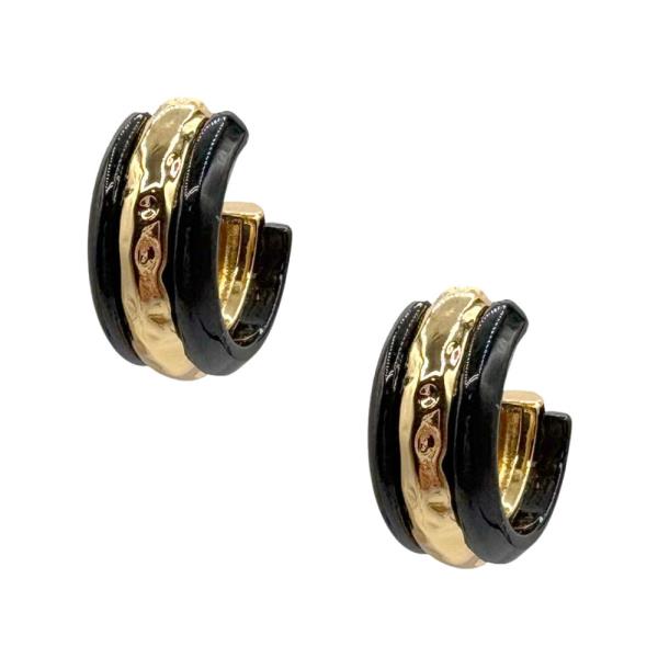 COLOR EDGE METAL OPEN HOOP EARRING