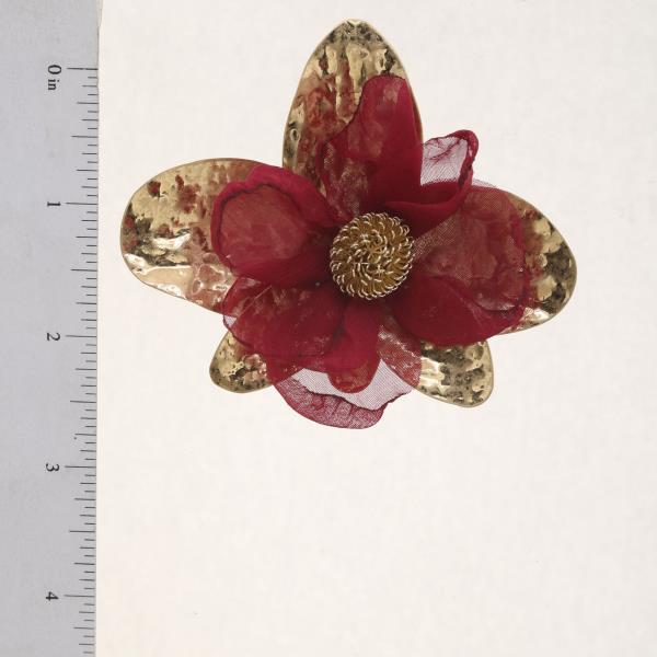 TULLE METAL FLOWER LINK POST EARRING