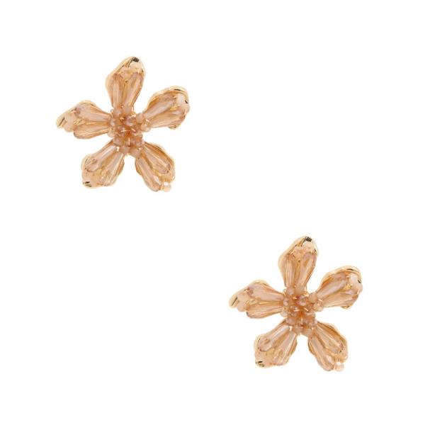 BEADED FLOWER POST EARRING