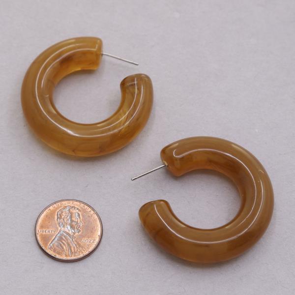 RESIN OPEN HOOP EARRING