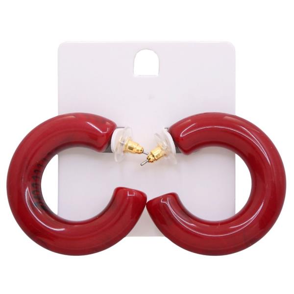 RESIN OPEN HOOP EARRING