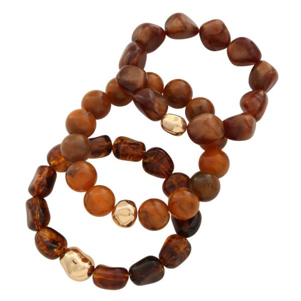 ACETATE MIXED BEAD BRACELET SET