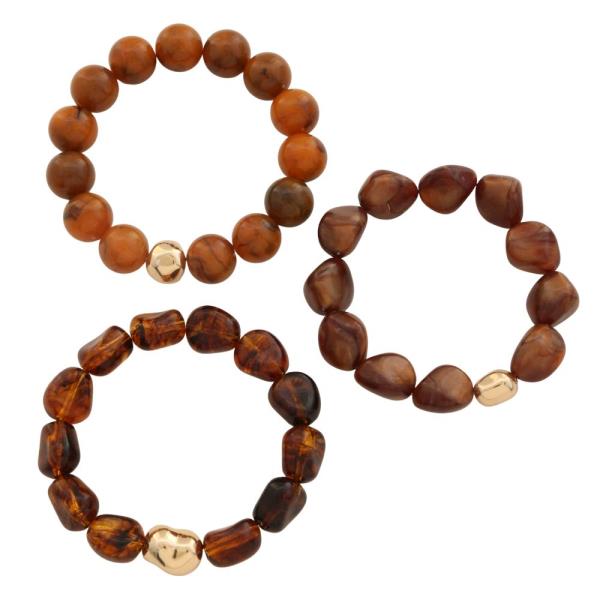 ACETATE MIXED BEAD BRACELET SET