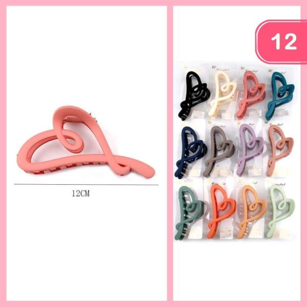 HEART HAIR CLAW CLIP (12 UNITS)