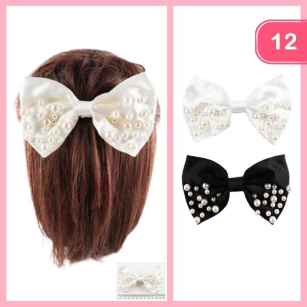 PEARL HAIR BOW (12 UNITS)