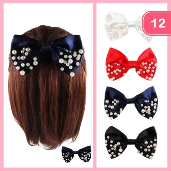 PEARL HAIR BOW (12 UNITS)