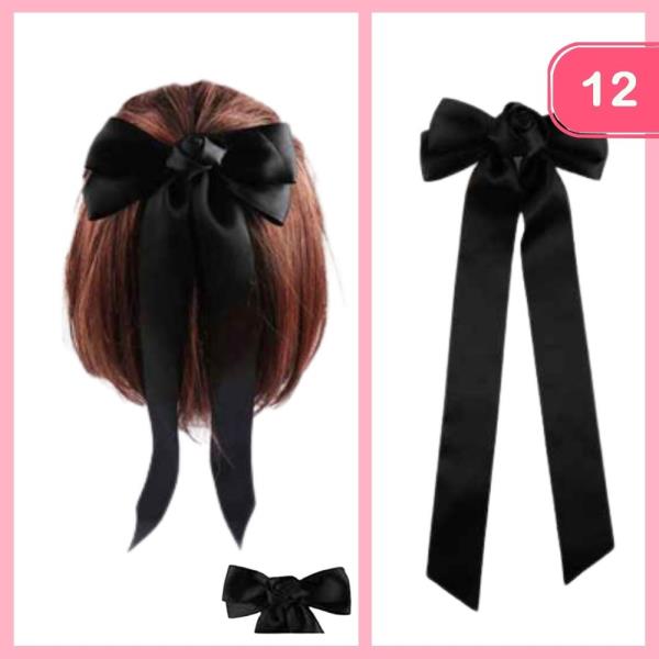 SILK RIBBON HAIR BOW  (12 UNITS)