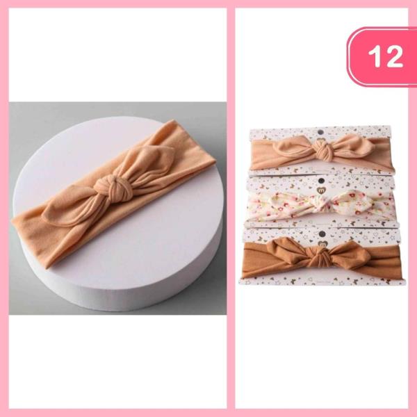 KNOTTED BOW COTTON HEADBAND (12 UNITS)