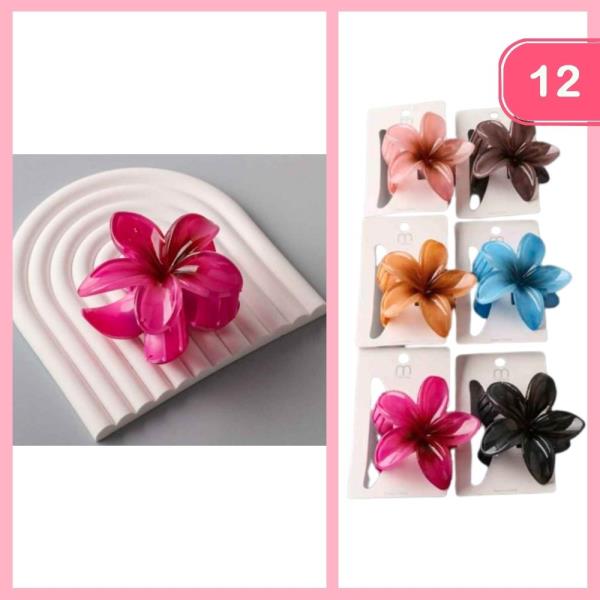 PLUMERIA HAIR CLAW CLIP (12 UNITS)