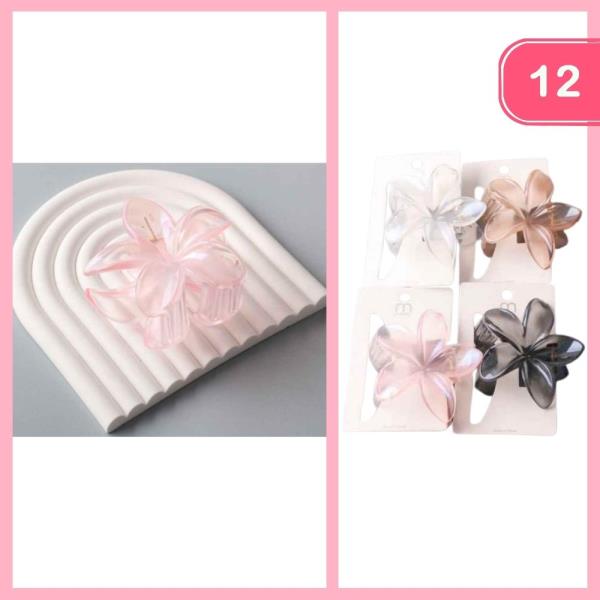 AB PLUMERIA HAIR CLAW CLIP (12 UNITS)