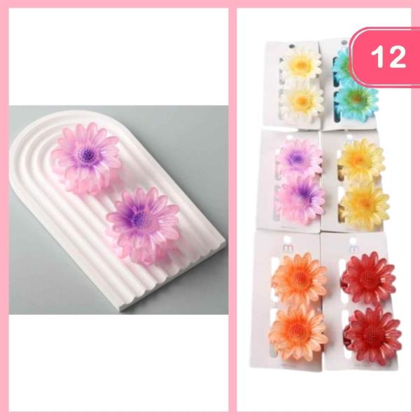 OMBRE DUAL SUNFLOWER HAIR CLAW CLIP (12 UNITS)