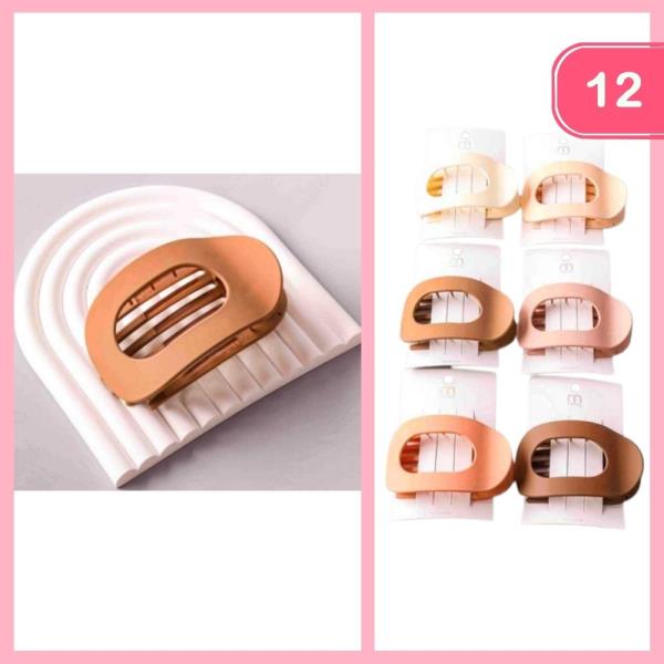 FRENCH FLAT OVAL HAIR CLAW CLIP (12 UNITS)