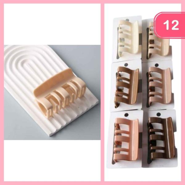 BOX ACCORDION HAIR CLAW CLIP (12 UNITS)