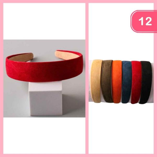 SUEDE CLASSIC HEADBAND (12 UNITS)