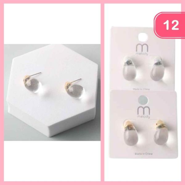 WATERDROP TIP POST EARRING (12 UNITS)