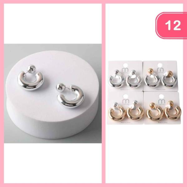 DONUT HUGGIE BEAD BACK EARRING (12 UNITS)