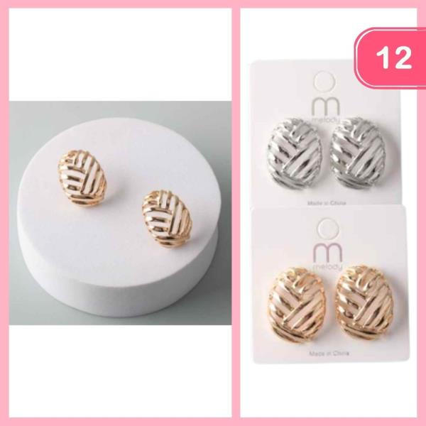 LINEAR ARROW BUTTON EARRING (12 UNITS)