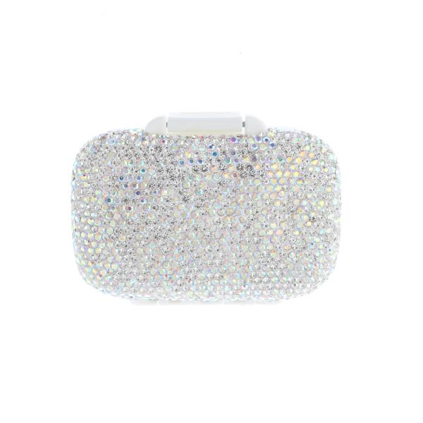 RHINESTONE HARD CASE JEWELRY STORAGE ORGANIZER BOX