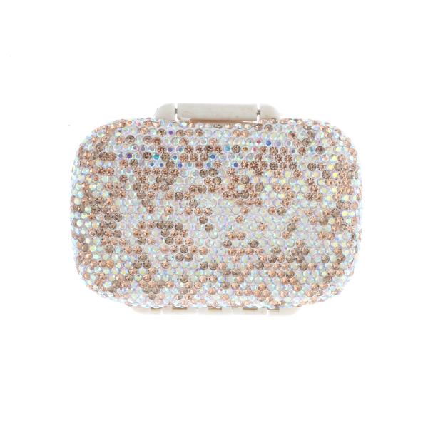 RHINESTONE HARD CASE JEWELRY STORAGE ORGANIZER BOX