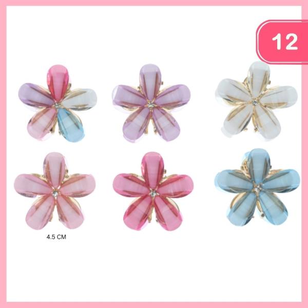FLOWER HAIR CLAW CLIP (12 UNITS)