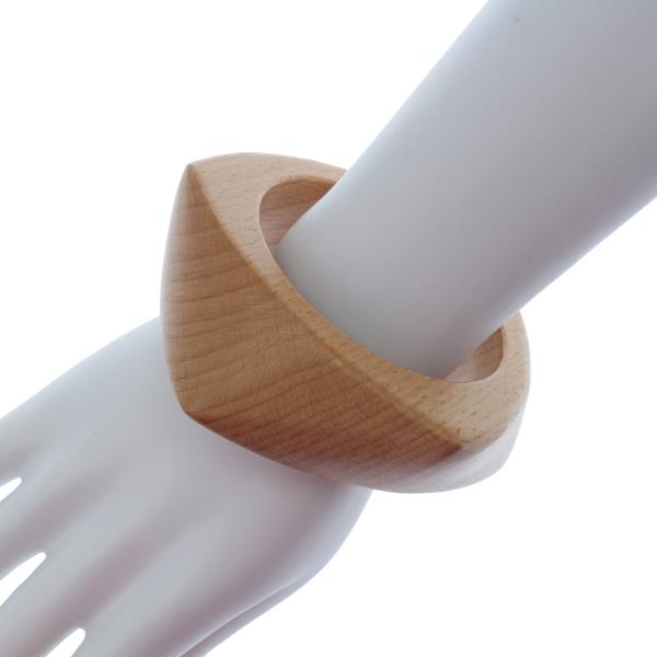 WOODEN ANGLED CHUNKY BANGLE BRACELET