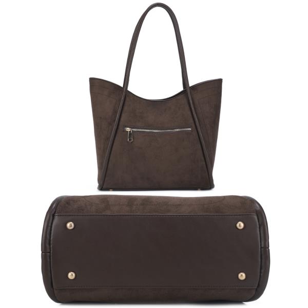 2IN1 TEXTURED SHOULDER TOTE BAG W CLUTCH SET