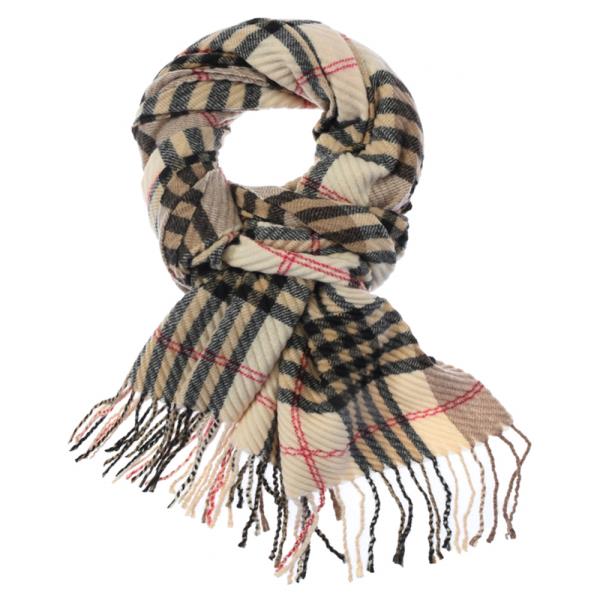 PLAID PATTERN OBLONG SCARF