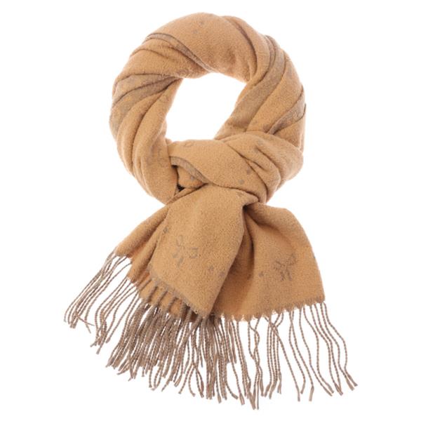 RIBBON PATTERN FRINGE OBLONG SCARF