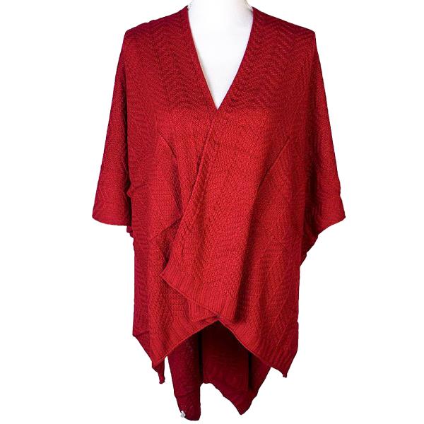 KNIT DESIGN PONCHO W POCKETS