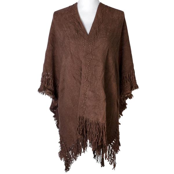 TEXTURED FRINGE PONCHO