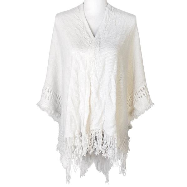 TEXTURED FRINGE PONCHO